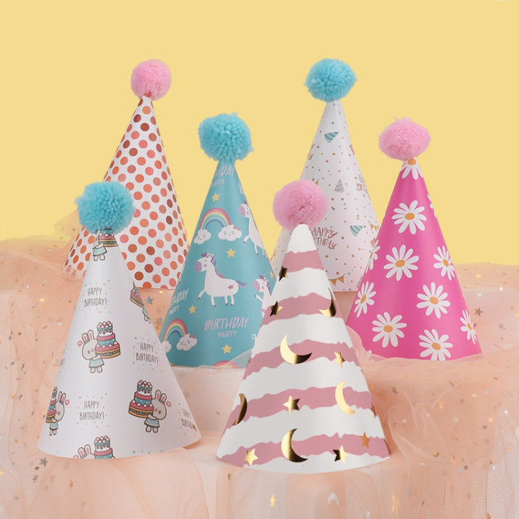 20 PCS Cute Children Bronzing Birthday Hats Cake Baking Decoration Party Hats Unicorn