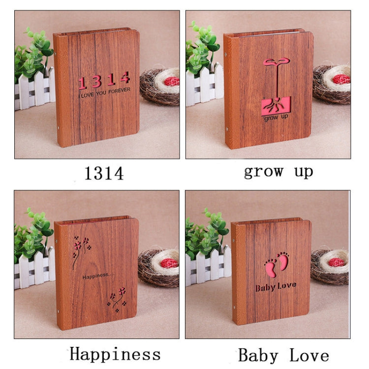 6-Inch 32 Sheets Wooden DIY Photo Album Creative Gift(1314)