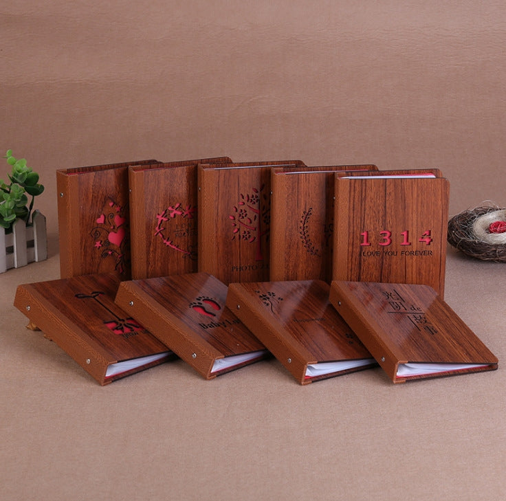 6-Inch 32 Sheets Wooden DIY Photo Album Creative Gift(1314)