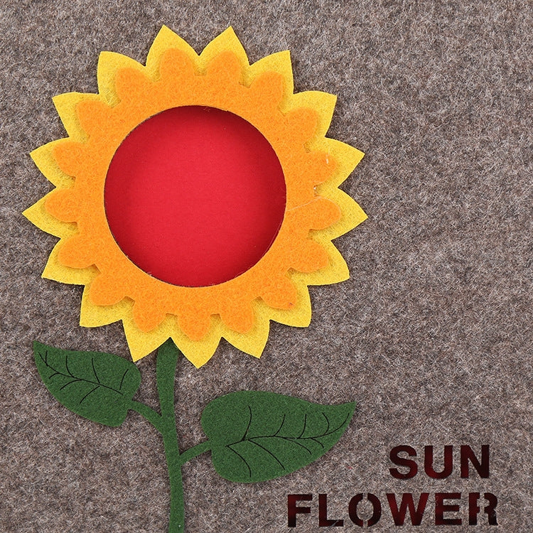 8 Inch 30 Sheets Retro Cartoon Photo Album Felt Album Creative Hollow Souvenir Album，(Dark Gray Sunflower)