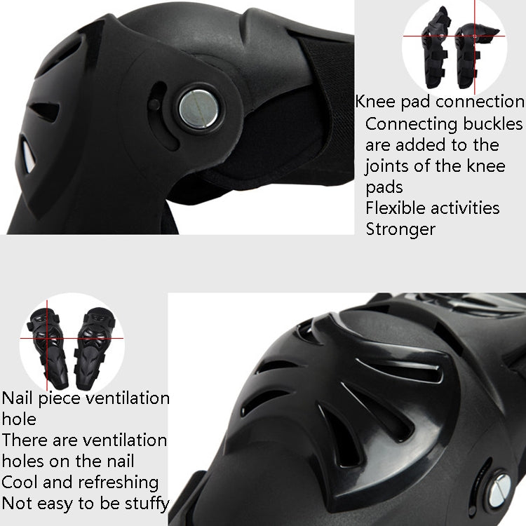 SULAITE Outdoor Sports Protective Gear Motocross Riding Motorsport Elbow Knee Pads, Specification: Free Size(Black)