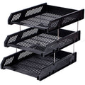 Deli 9209 Office Storage Supplies Three-Tier File Box(Black)