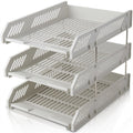 Deli 9209 Office Storage Supplies Three-Tier File Box(Gray)