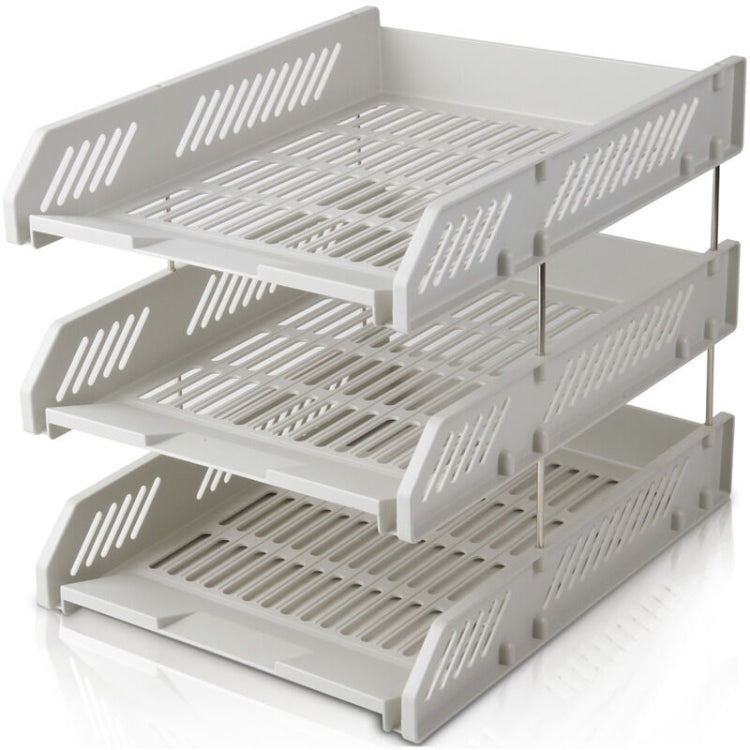 Deli 9209 Office Storage Supplies Three-Tier File Box(Gray)