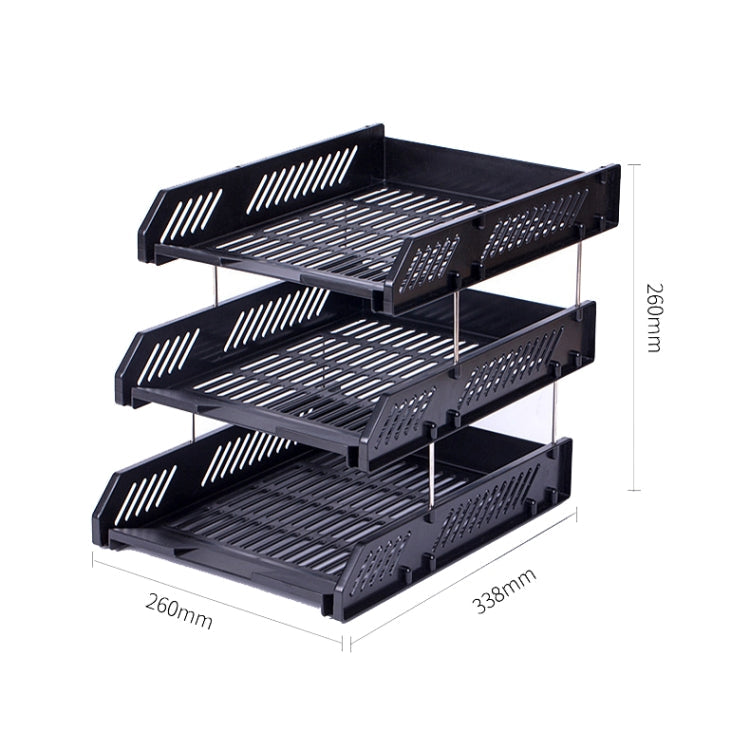 Deli 9209 Office Storage Supplies Three-Tier File Box(Blue)
