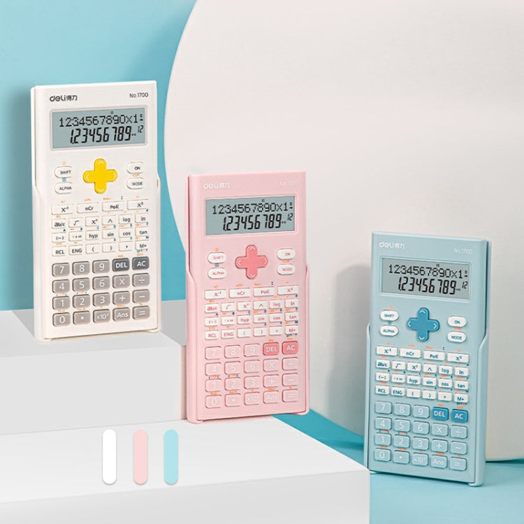 Deli 1700 Scientific Calculator Portable And Cute Student Calculator(White)
