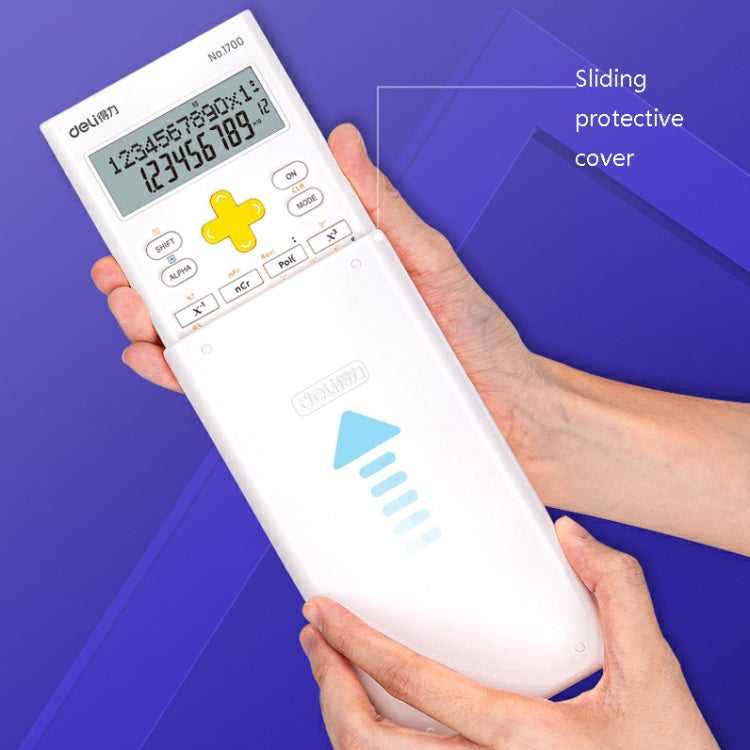 Deli 1700 Scientific Calculator Portable And Cute Student Calculator(White)