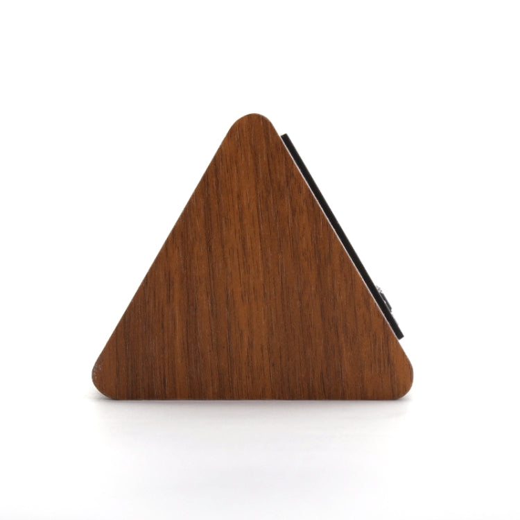 Mute Luminous Electronic Clock Wooden Sound Control Small Triangle Alarm Clock Brown Wood Red Light