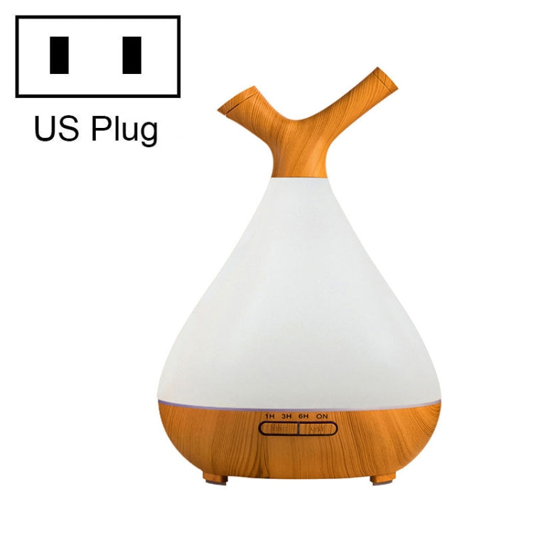 YCTA-008 Household Mute Small Wood Grain Colorful Light Aroma Diffuser Night Tree Air Humidifier, Product specifications: US Plug(Light Wood Grain)
