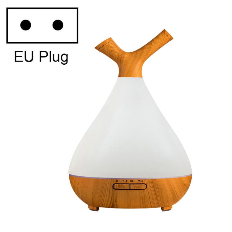 YCTA-008 Household Mute Small Wood Grain Colorful Light Aroma Diffuser Night Tree Air Humidifier, Product specifications: EU Plug(Light Wood Grain)