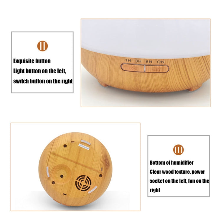 YCTA-008 Household Mute Small Wood Grain Colorful Light Aroma Diffuser Night Tree Air Humidifier, Product specifications: UK Plug(Light Wood Grain)