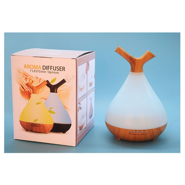 YCTA-008 Household Mute Small Wood Grain Colorful Light Aroma Diffuser Night Tree Air Humidifier, Product specifications: UK Plug(Light Wood Grain)