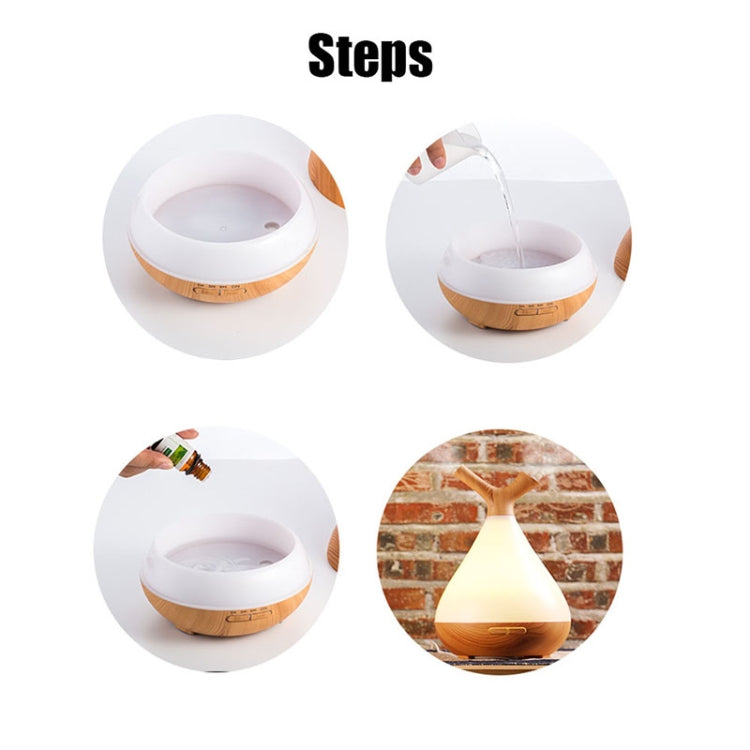 YCTA-008 Household Mute Small Wood Grain Colorful Light Aroma Diffuser Night Tree Air Humidifier, Product specifications: AU Plug(Deep Wood Grain)