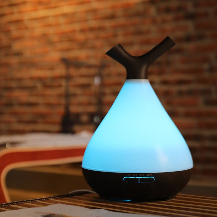 YCTA-008 Household Mute Small Wood Grain Colorful Light Aroma Diffuser Night Tree Air Humidifier, Product specifications: AU Plug(Deep Wood Grain)