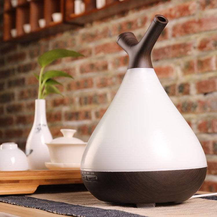 YCTA-008 Household Mute Small Wood Grain Colorful Light Aroma Diffuser Night Tree Air Humidifier, Product specifications: AU Plug(Deep Wood Grain)