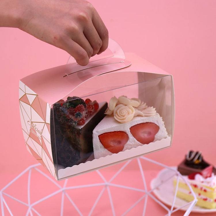 50 Pieces Set Portable Transparent Pieces Cake Box Mousse Pastry Packaging Box, Colour: Small White Flamingos (Without Tray)