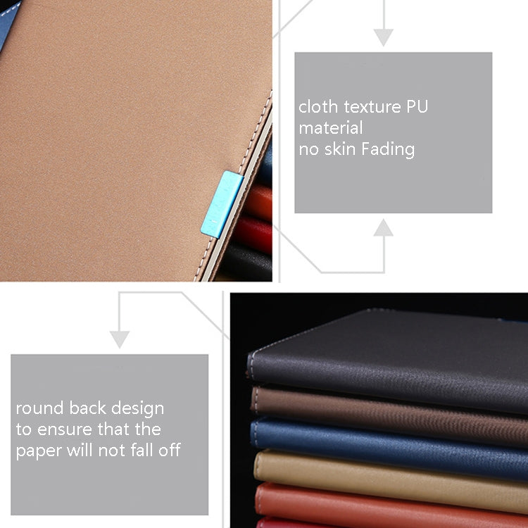 PU Business Notebook Mounted Sewing Thread Notebook, Specification: A5(Yellow)