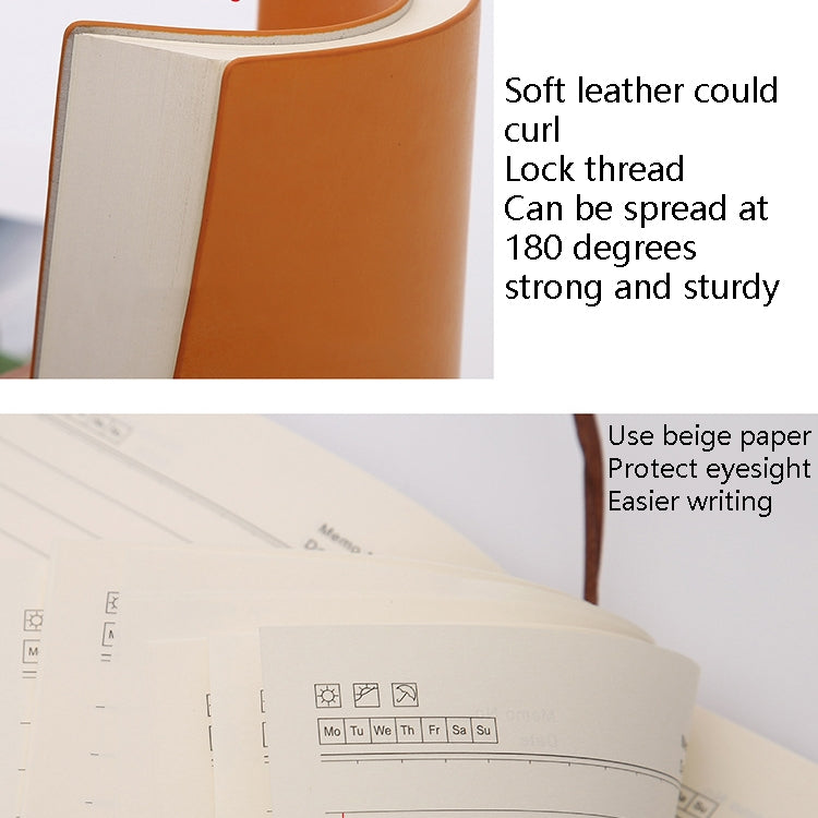 Imitation Leather Business Notebook Retro Notebook, Cover color: Blue, Specification: A5
