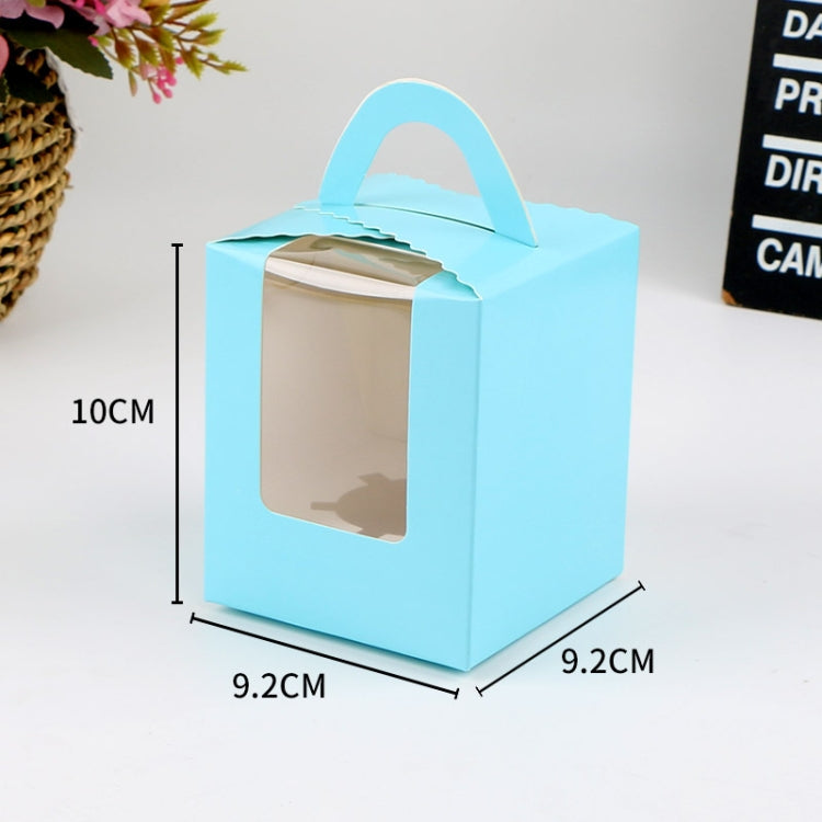 30 PCS Transparent Window 1 Piece Cardboard Portable Cup Cake Box Mousse Pastry Box White