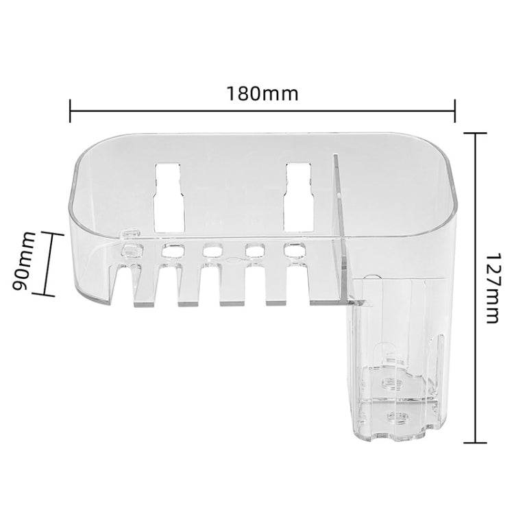 Magic Sticker Plastic Toiletry Makeup Storage Box Transparent Home Creative Organizing Box,Specification: Shallow Style