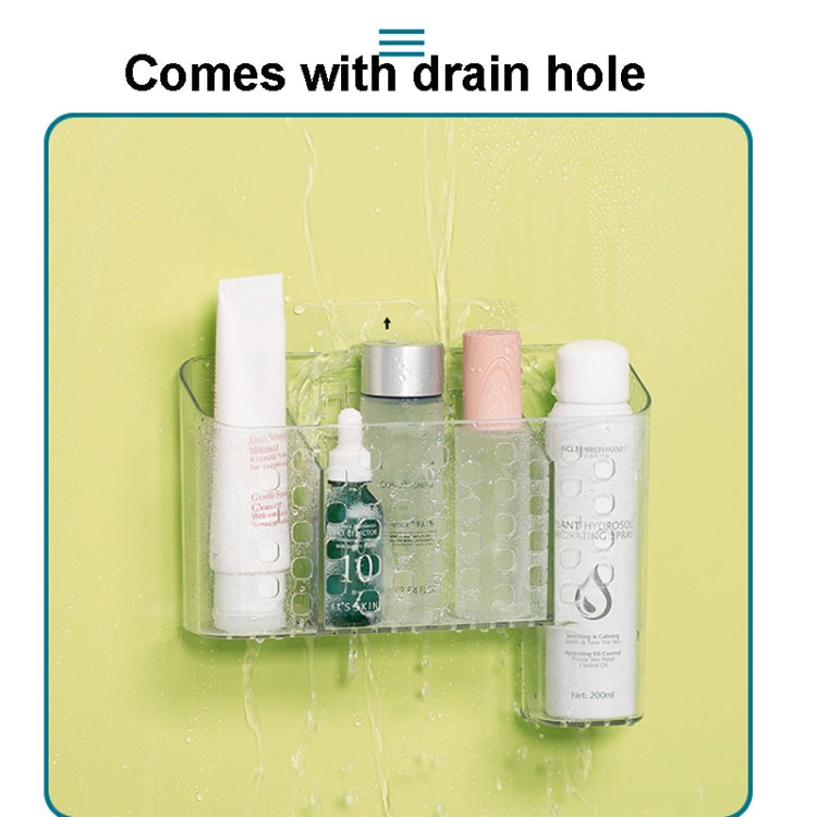 Magic Sticker Plastic Toiletry Makeup Storage Box Transparent Home Creative Organizing Box,Specification: Shallow Style