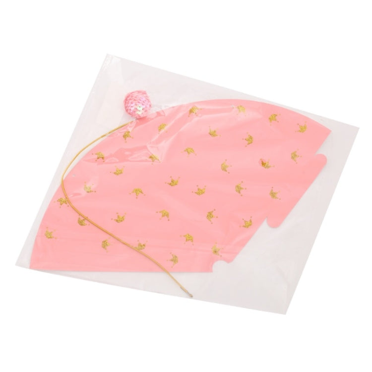20 PCS Sequined Fur Ball Birthday Hat Birthday Party Supplies Dress Up Paper Hat, Colour: No. 8 Pink
