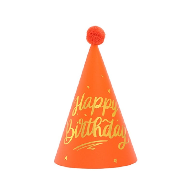 20 PCS Sequined Fur Ball Birthday Hat Birthday Party Supplies Dress Up Paper Hat, Colour: 3 Love Horse Orange
