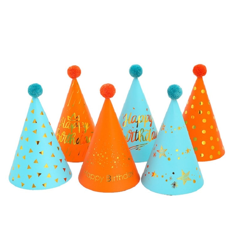 20 PCS Sequined Fur Ball Birthday Hat Birthday Party Supplies Dress Up Paper Hat, Colour: 3 Love Horse Orange