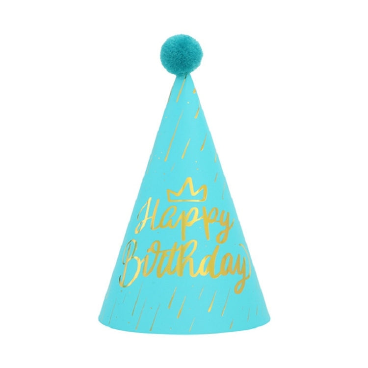 20 PCS Sequined Fur Ball Birthday Hat Birthday Party Supplies Dress Up Paper Hat, Colour: Blue No. 5