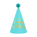 20 PCS Sequined Fur Ball Birthday Hat Birthday Party Supplies Dress Up Paper Hat, Colour: Blue No. 5