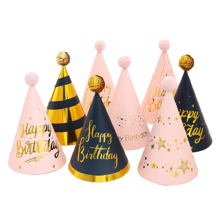20 PCS Sequined Fur Ball Birthday Hat Birthday Party Supplies Dress Up Paper Hat, Colour: Blue No. 5