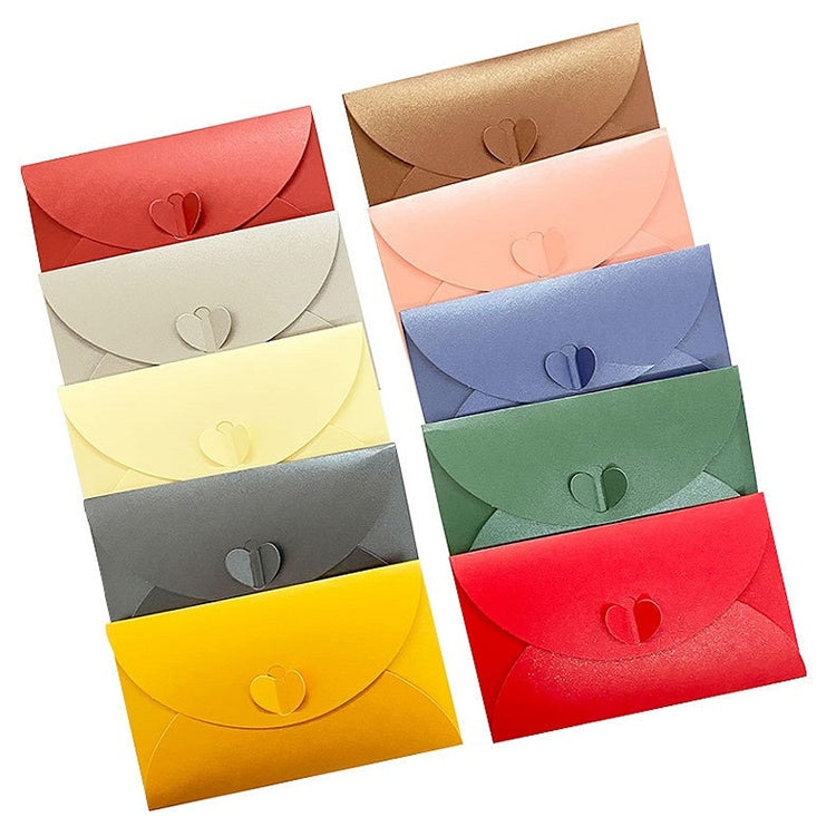 10pcs Love Buckle Pearl Paper Hot Stamping Envelope Invitation Letter(Lake Blue)