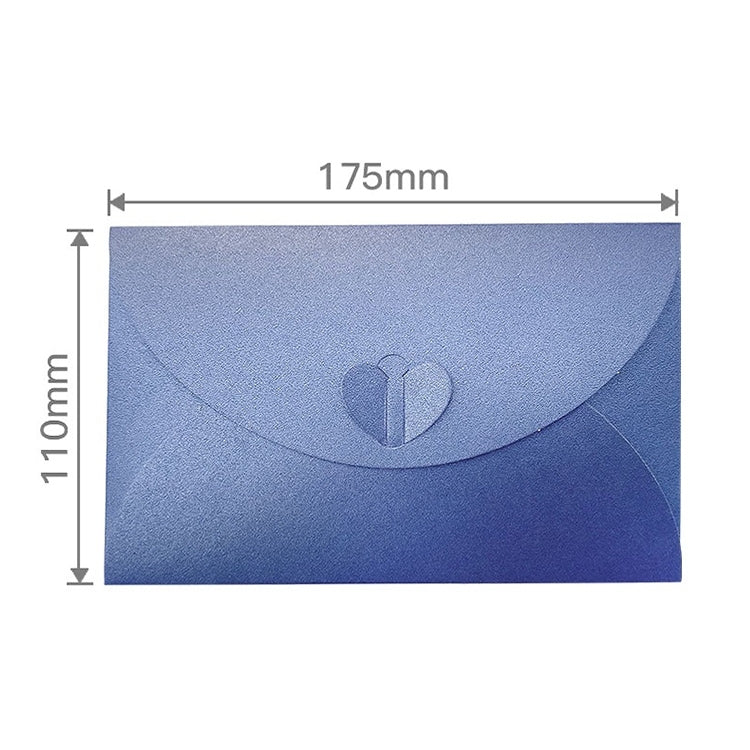 10pcs Love Buckle Pearl Paper Hot Stamping Envelope Invitation Letter(Lake Blue)