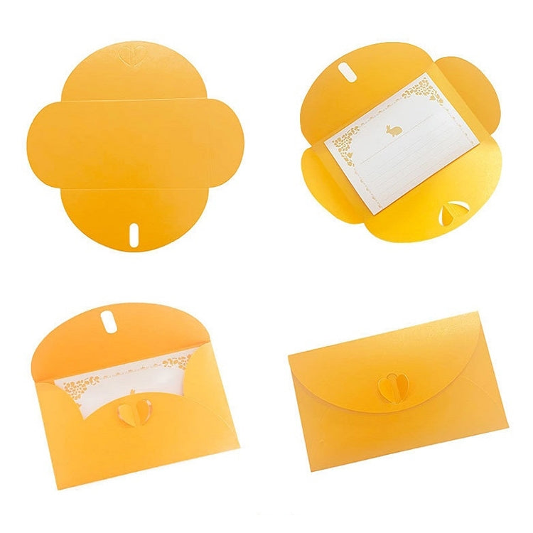 10pcs Love Buckle Pearl Paper Hot Stamping Envelope Invitation Letter(Lake Blue)