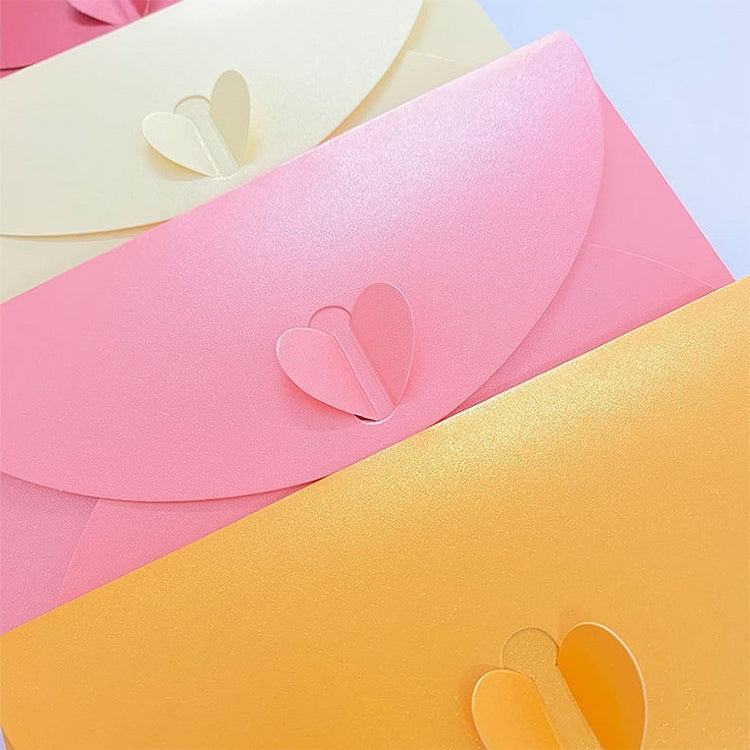 10pcs Love Buckle Pearl Paper Hot Stamping Envelope Invitation Letter(Silver)