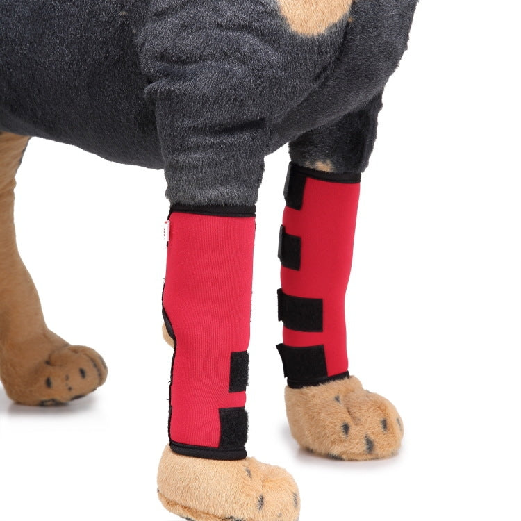 Pet Knee Pads Dog Leg Guards Pet Protective Gear Surgery Injury Sheath, Size: S(HJ02 Classic Red)