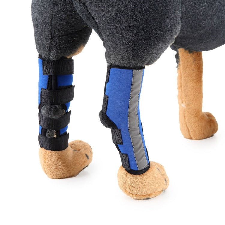 Pet Knee Pads Dog Leg Guards Pet Protective Gear Surgery Injury Sheath, Size: S(HJ12 Reflective Blue)