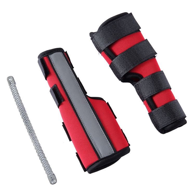 Pet Knee Pads Dog Leg Guards Pet Protective Gear Surgery Injury Sheath, Size: S(HJ29 Reflective With Support Bar Red)