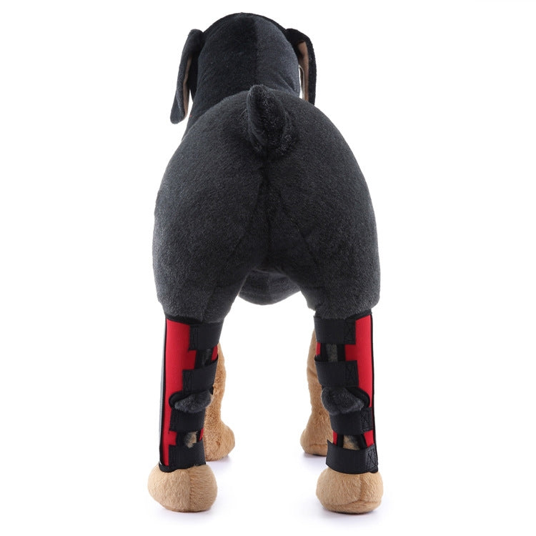 Pet Knee Pads Dog Leg Guards Pet Protective Gear Surgery Injury Sheath, Size: S(HJ29 Reflective With Support Bar Red)