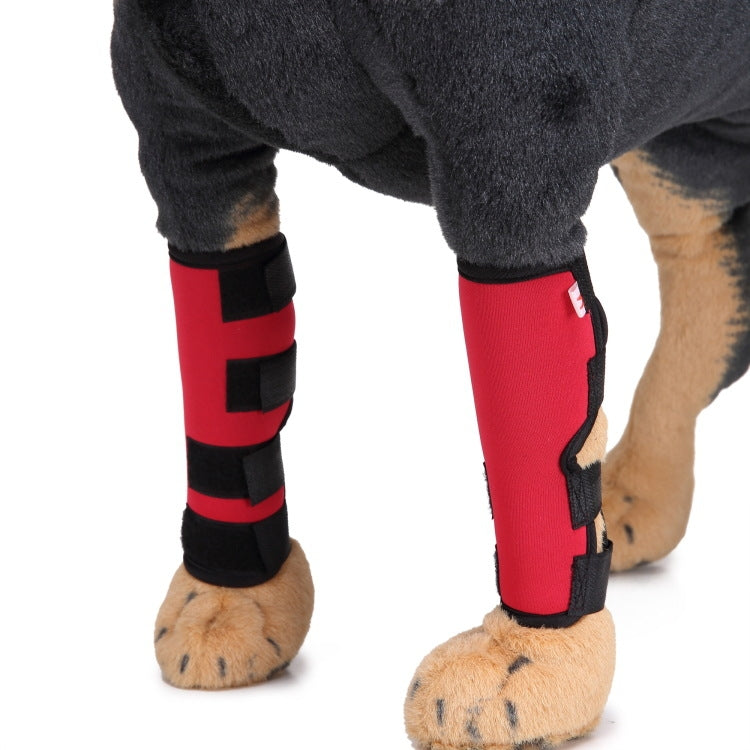 Pet Knee Pads Dog Leg Guards Pet Protective Gear Surgery Injury Sheath, Size: M(HJ02 Classic Red)