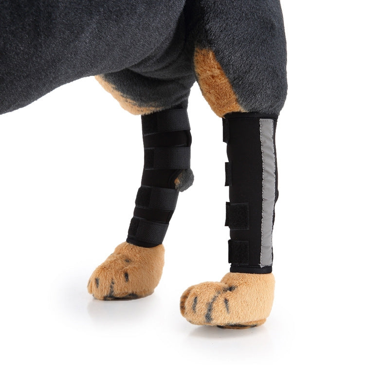 Pet Knee Pads Dog Leg Guards Pet Protective Gear Surgery Injury Sheath, Size: M(HJ10 Reflective Black)