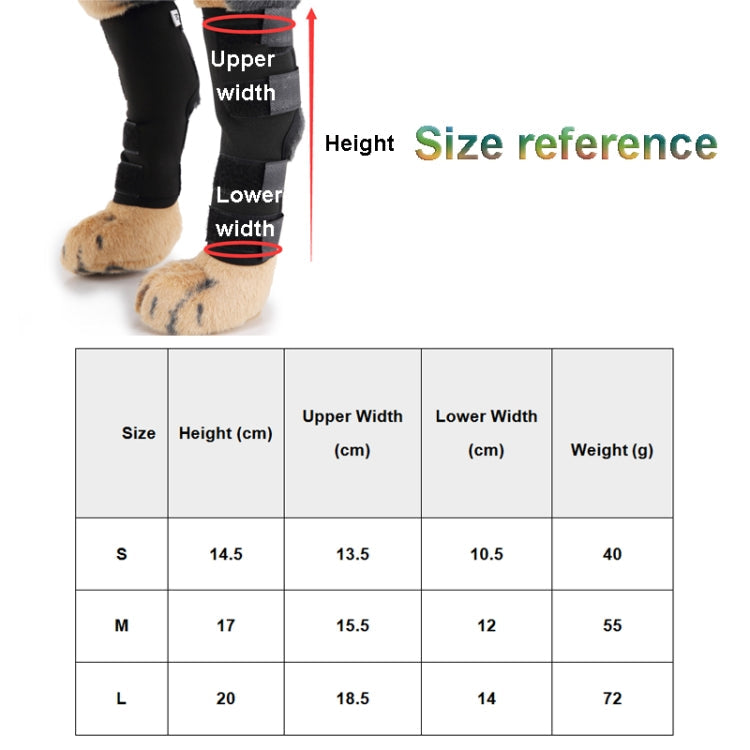 Pet Knee Pads Dog Leg Guards Pet Protective Gear Surgery Injury Sheath, Size: M(HJ10 Reflective Black)