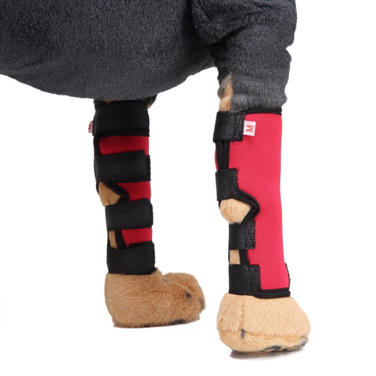Pet Knee Pads Dog Leg Guards Pet Protective Gear Surgery Injury Sheath, Size: L(HJ02 Classic Red)