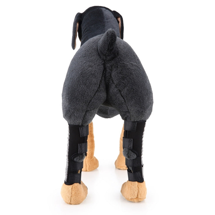 Pet Knee Pads Dog Leg Guards Pet Protective Gear Surgery Injury Sheath, Size: L(HJ10 Reflective Black)