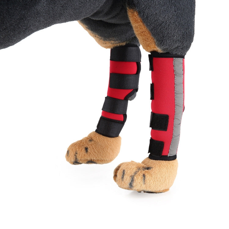 Pet Knee Pads Dog Leg Guards Pet Protective Gear Surgery Injury Sheath, Size: L(HJ11 Reflective Red)