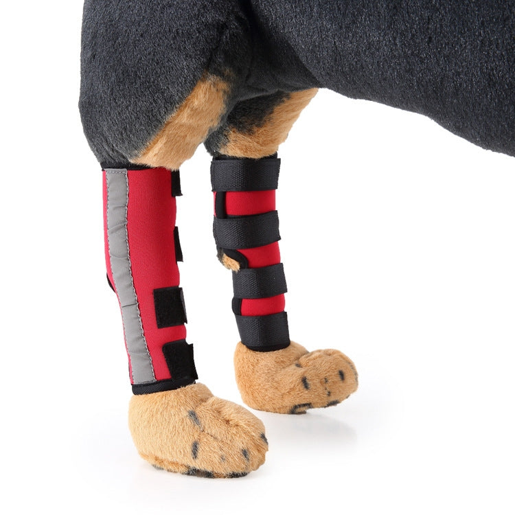 Pet Knee Pads Dog Leg Guards Pet Protective Gear Surgery Injury Sheath, Size: L(HJ11 Reflective Red)