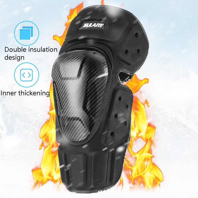 SULAITE Off-Road Motorcycle Windproof Warmth Drop-Proof Breathable Carbon Fiber Protective Gear, Specification: Knee Pads+Elbow Pads