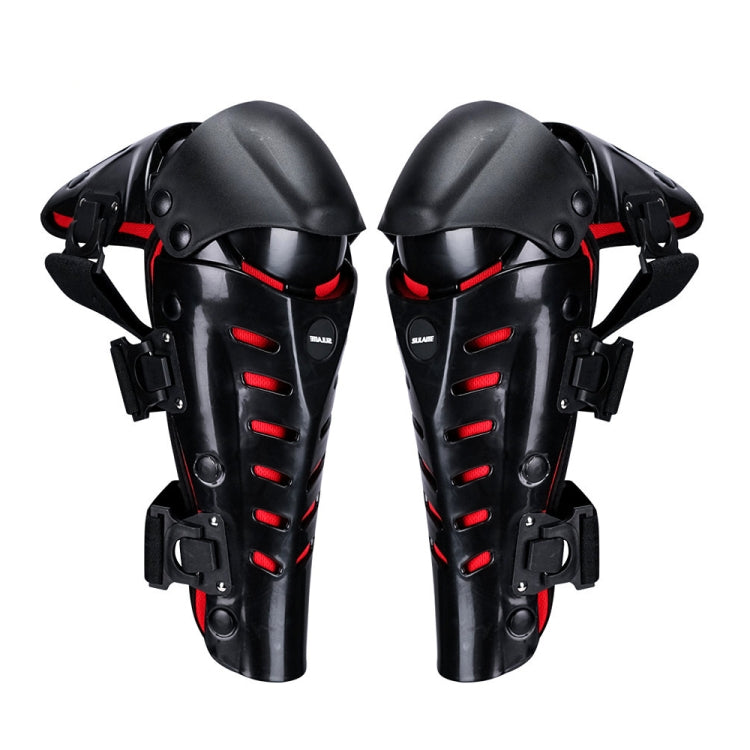 SULAITE Motorcycle Outdoor Riding Anti-Fall Protective Gear Knee Pads(Black Red)