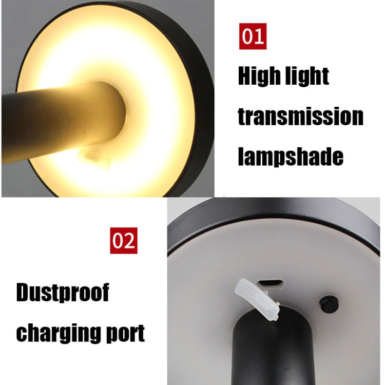BC965 Student Eye Protection USB Waterproof LED Table Lamp Bedside Bar Table Lamp, Colour: White Storage