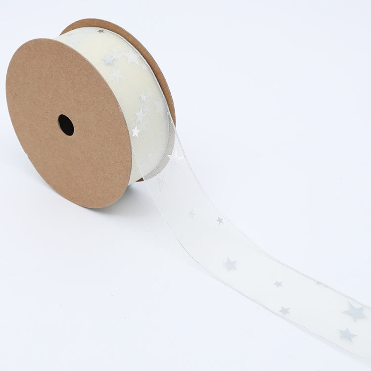 Star Ribbon Wedding Floral Packaging Ribbon, Specification: 2.5 cm(Beige)